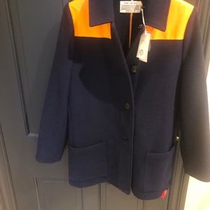 Tory Burch Sport Blue Wool Coat.